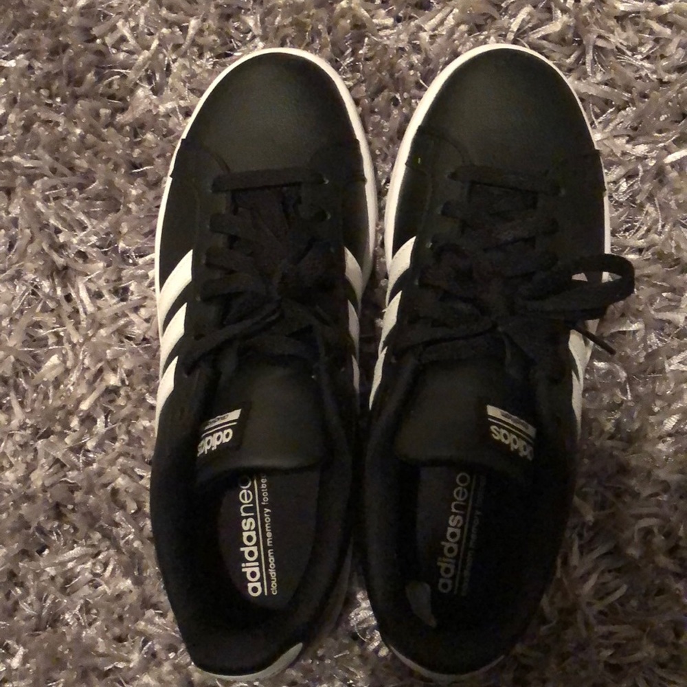 Adidas sneakers, black with white stripes